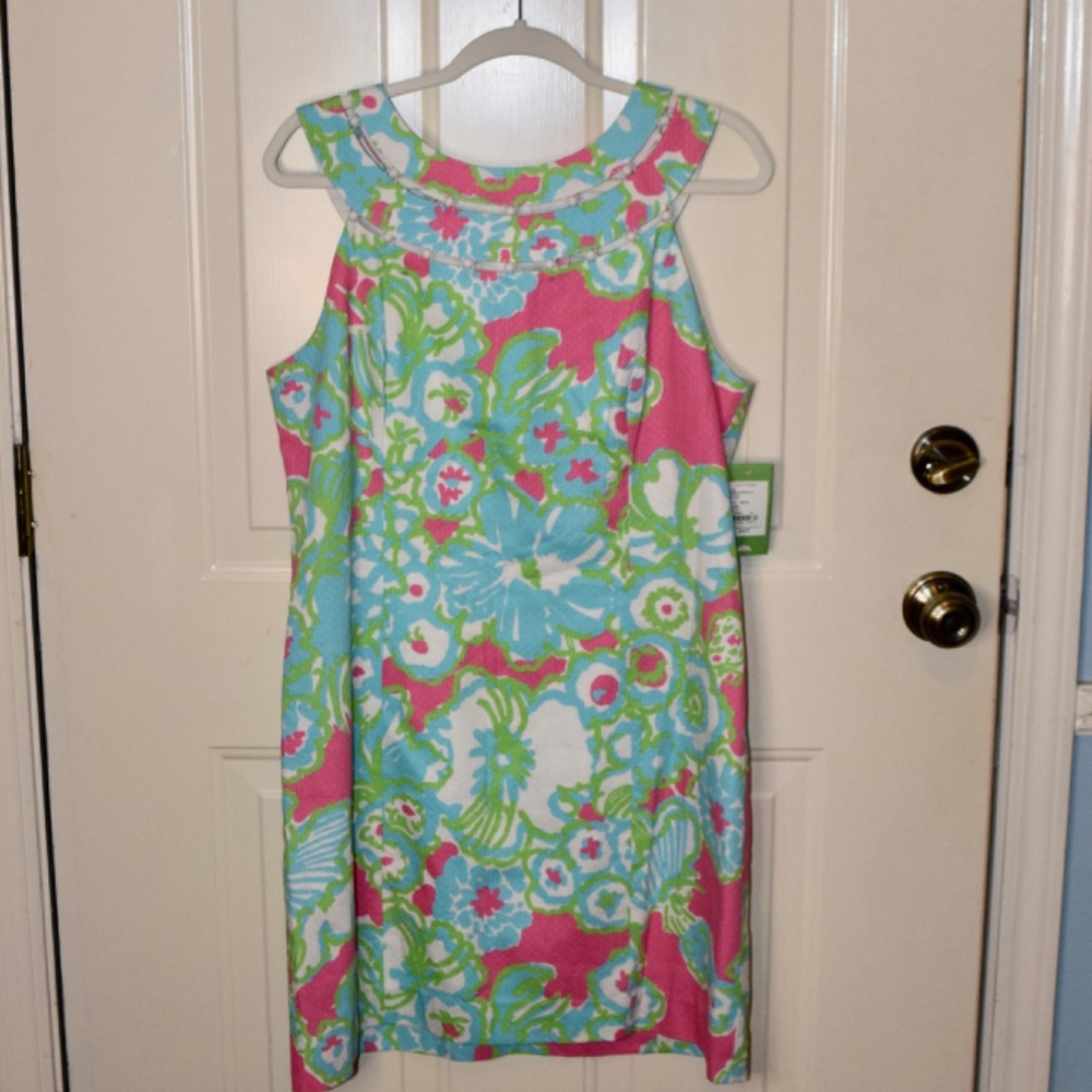 Lilly Pulitzer BNWT Lindy Shift PB Pink A DELICACY Size 14 Beautiful shift dress